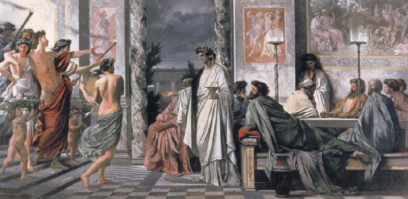 Anselm Feuerbach Art hall national the Gastmabl the Plato oil painting picture